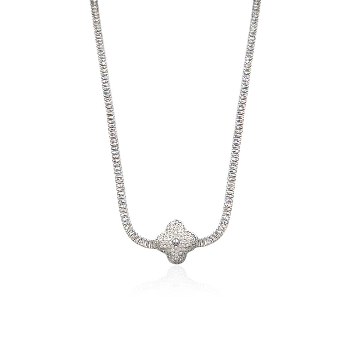 Colar Riviera Trevo Cravejado