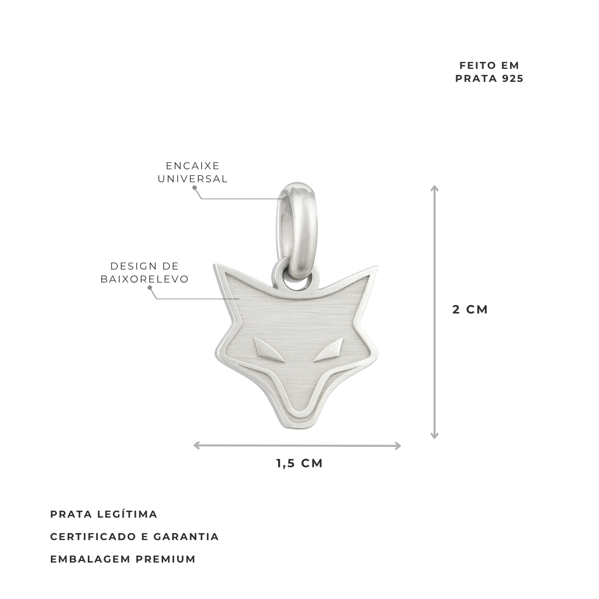 PINGENTE RAPOSÃO CRUZEIRO - 1,5CM