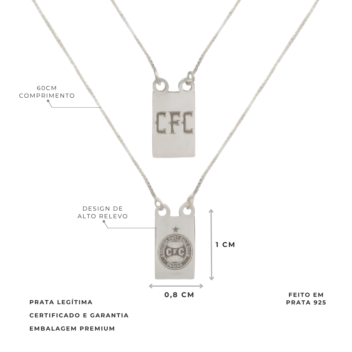 ESCAPULÁRIO CORITIBA - 1CM