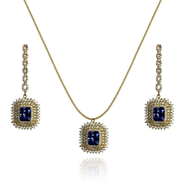 CONJUNTO BRINCO E COLAR LUXO PALITO