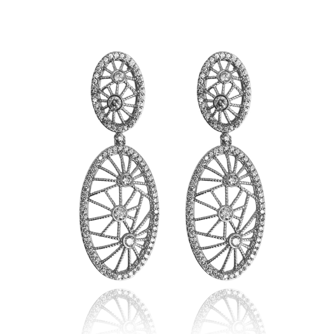 BRINCO ALONGADO DUPLO TEIA