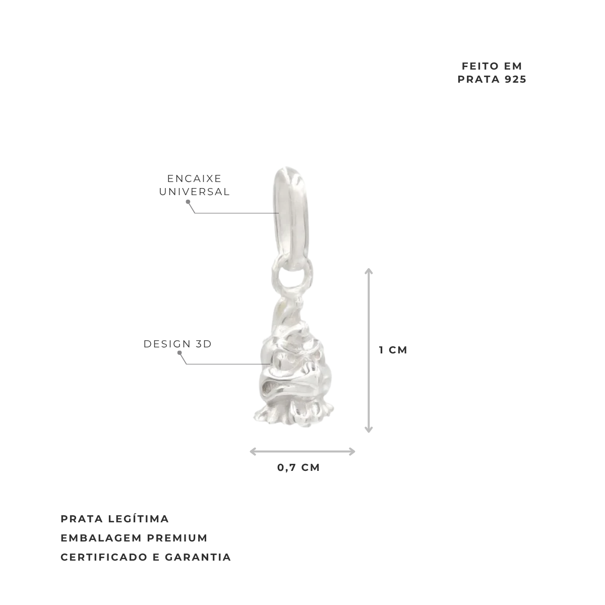 PINGENTE GALO DOIDO 3D