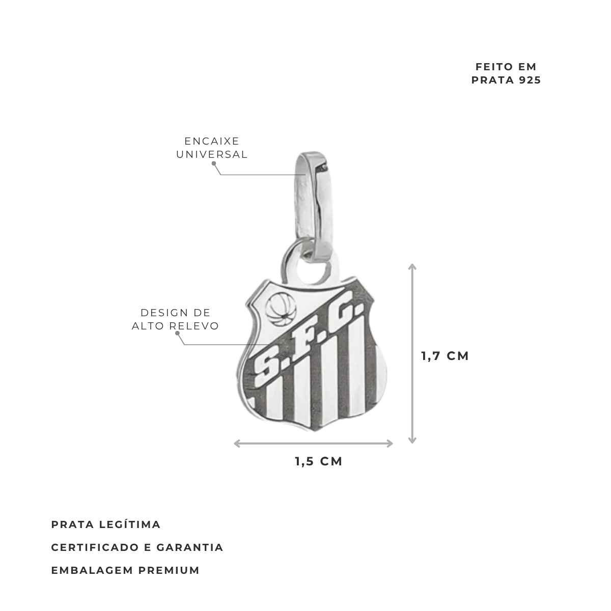 PINGENTE ESCUDO SANTOS - G