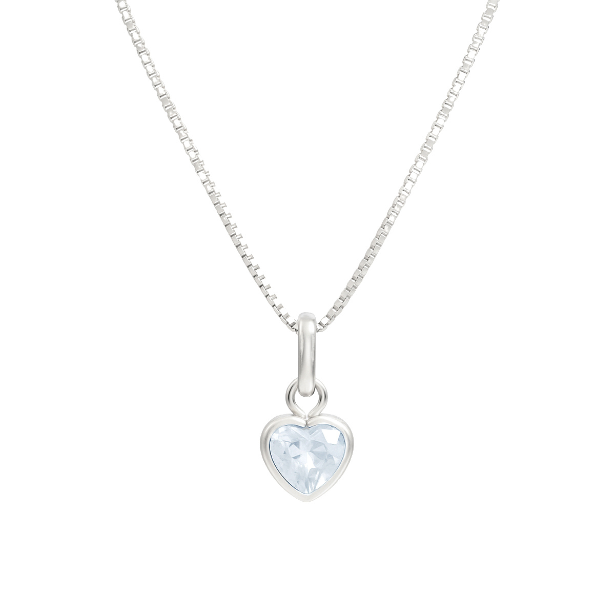 COLAR DE PRATA PONTO DE LUZ CORAÇÃO