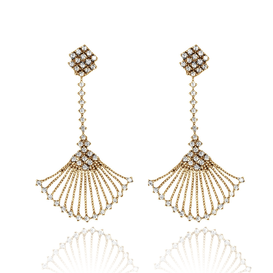 BRINCO LEQUE LONGO ZIRCÔNIAS