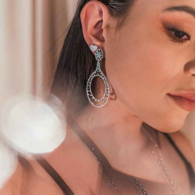 BRINCO DE LUXO CRISTAL ESMERALDA