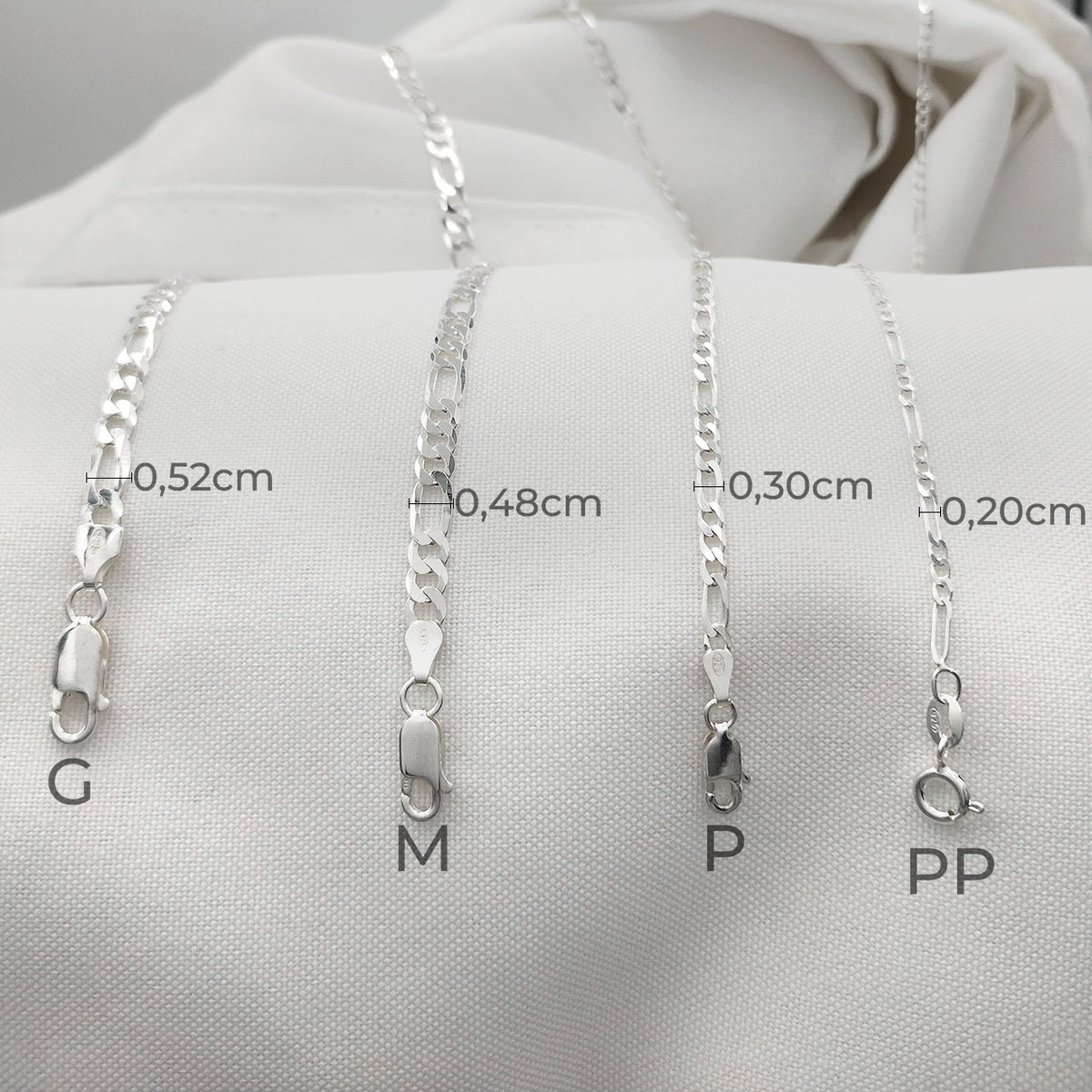 CORDÃO GROUMET 3X1 PRATA 925 ELOS POLIDOS MASCULINO