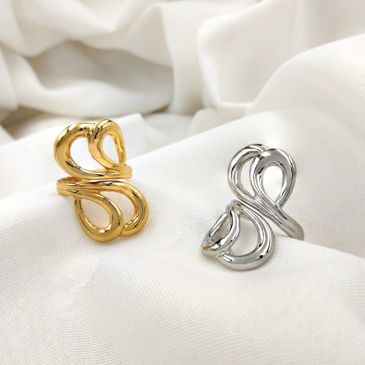 Anel Regulável Rococó Vazado