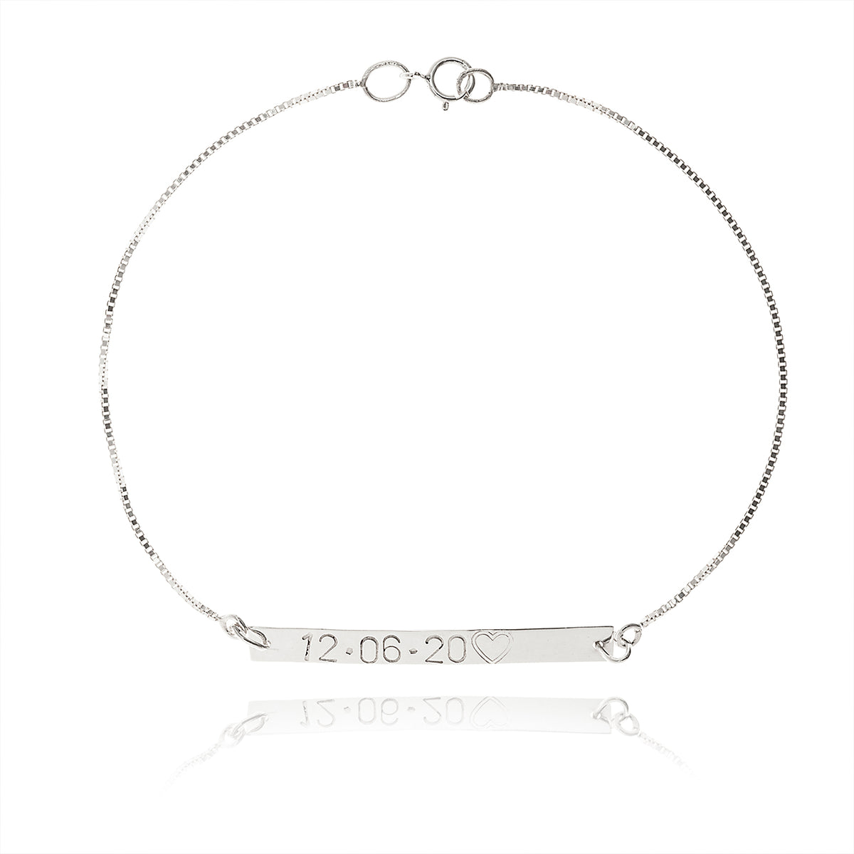 PULSEIRA DE PRATA PLACA PERSONALIZADA