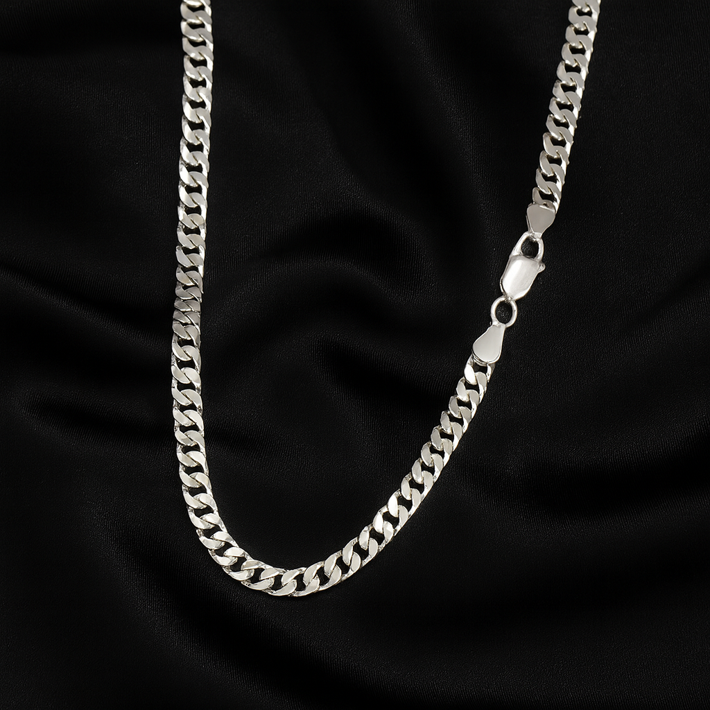 CORDÃO CORRENTE GROUMET 1X1 PRATA 925 ELOS M UNISSEX