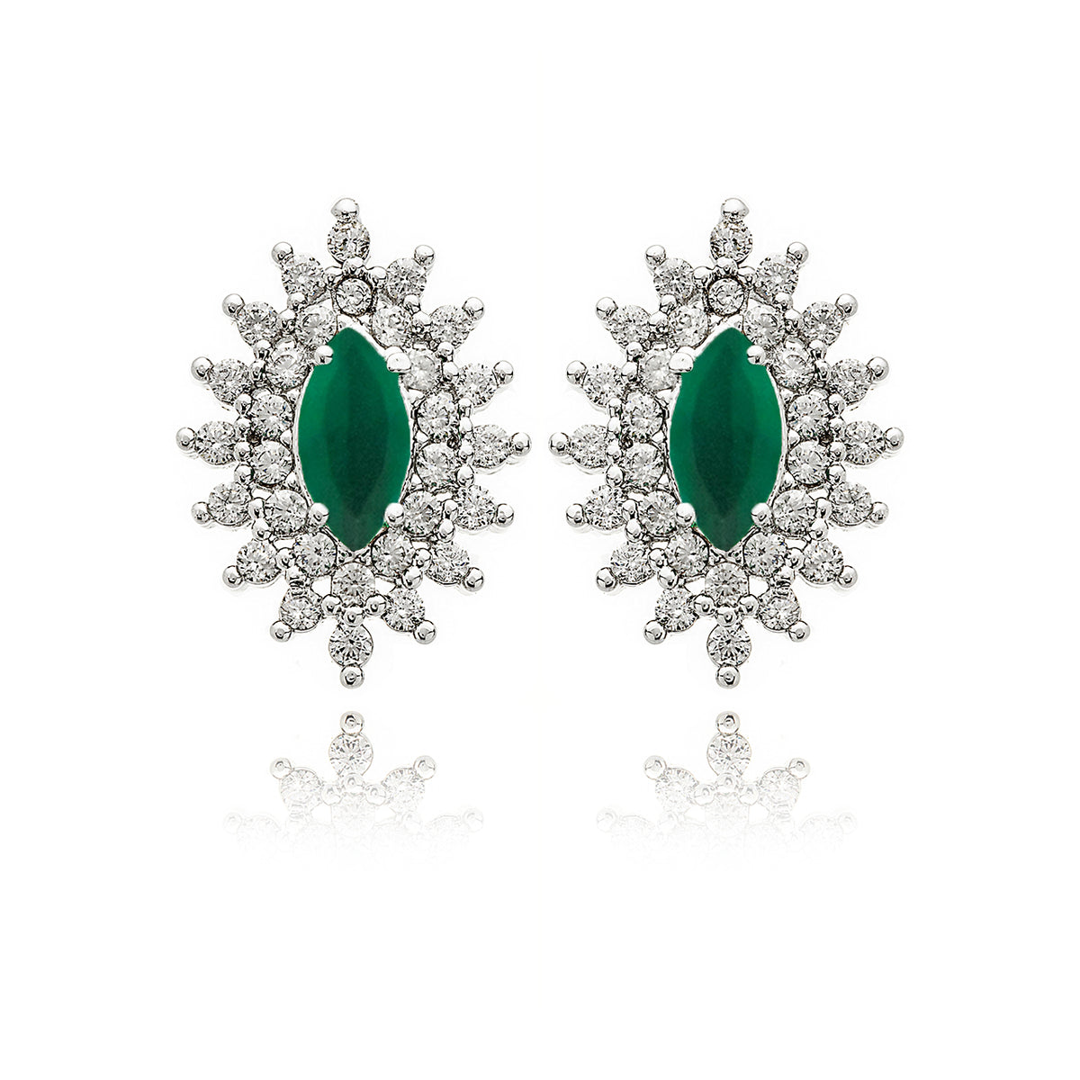 BRINCO PRATA CRISTAL LOSANGO