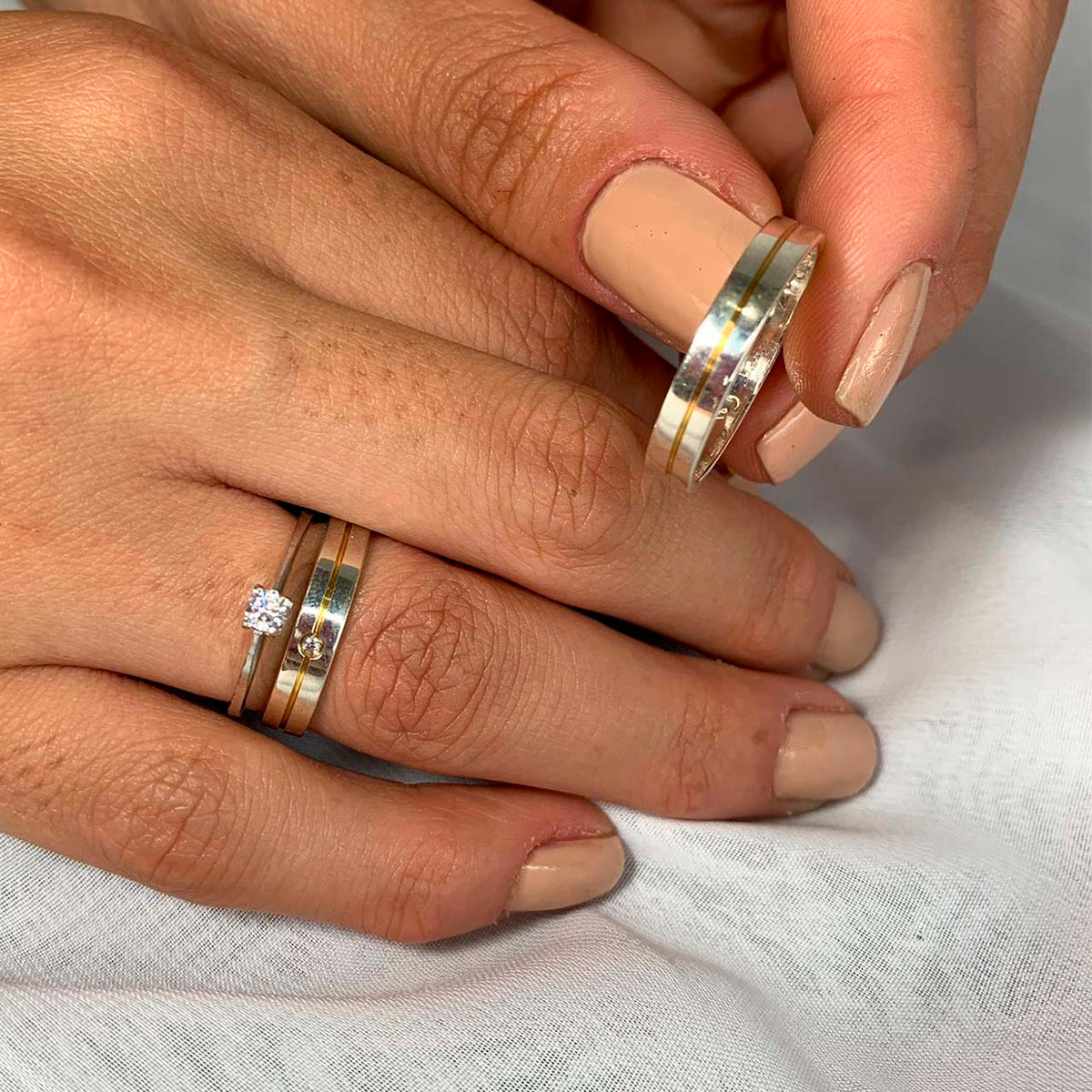 ALIANÇA DE NAMORO PRATA FLORÊNCIA