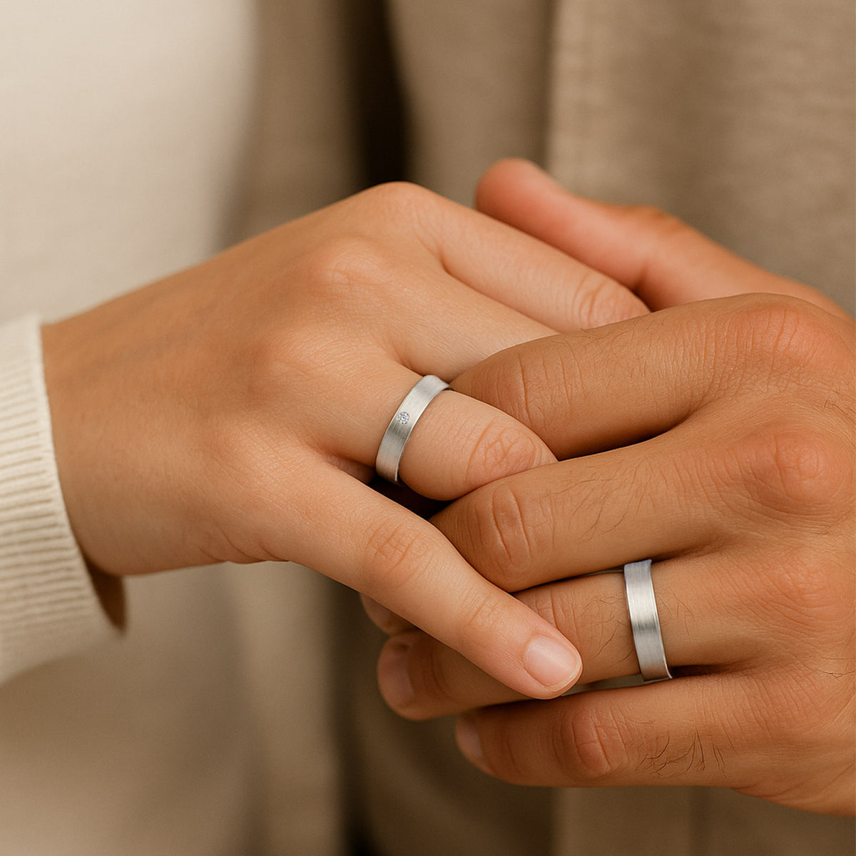 ALIANÇA DE NAMORO PRATA CRETA