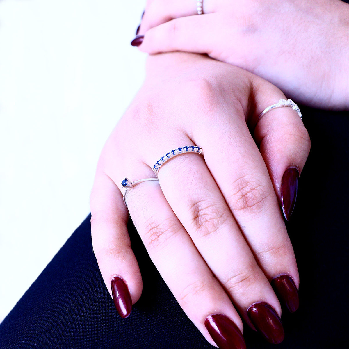 ANEL SOLITÁRIO GARRA ALTA SAFIRA