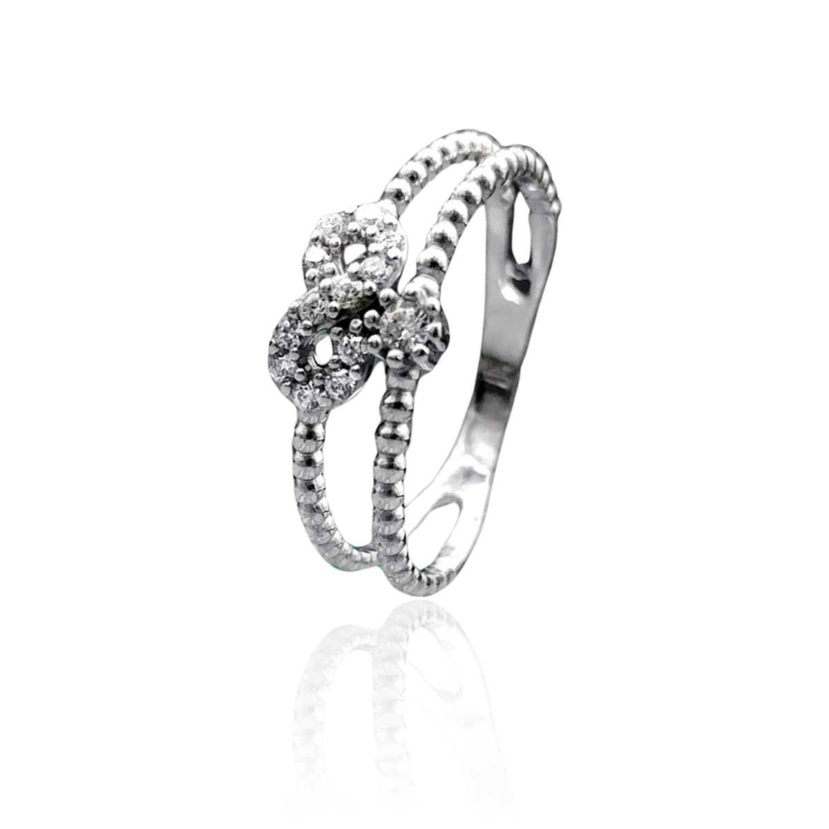 ANEL INFINITO CRAVEJADO ARO DUPLO