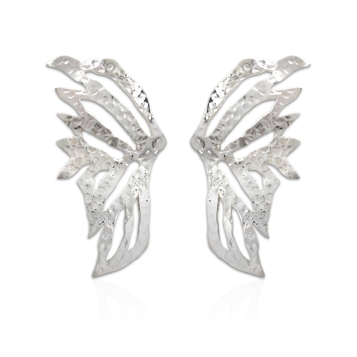 Brinco Feminino Asas Vazado Anjo Prata 925 Legítima