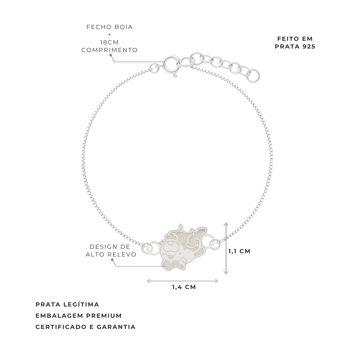 PULSEIRA DE PRATA FANIQUITA DEITADINHA