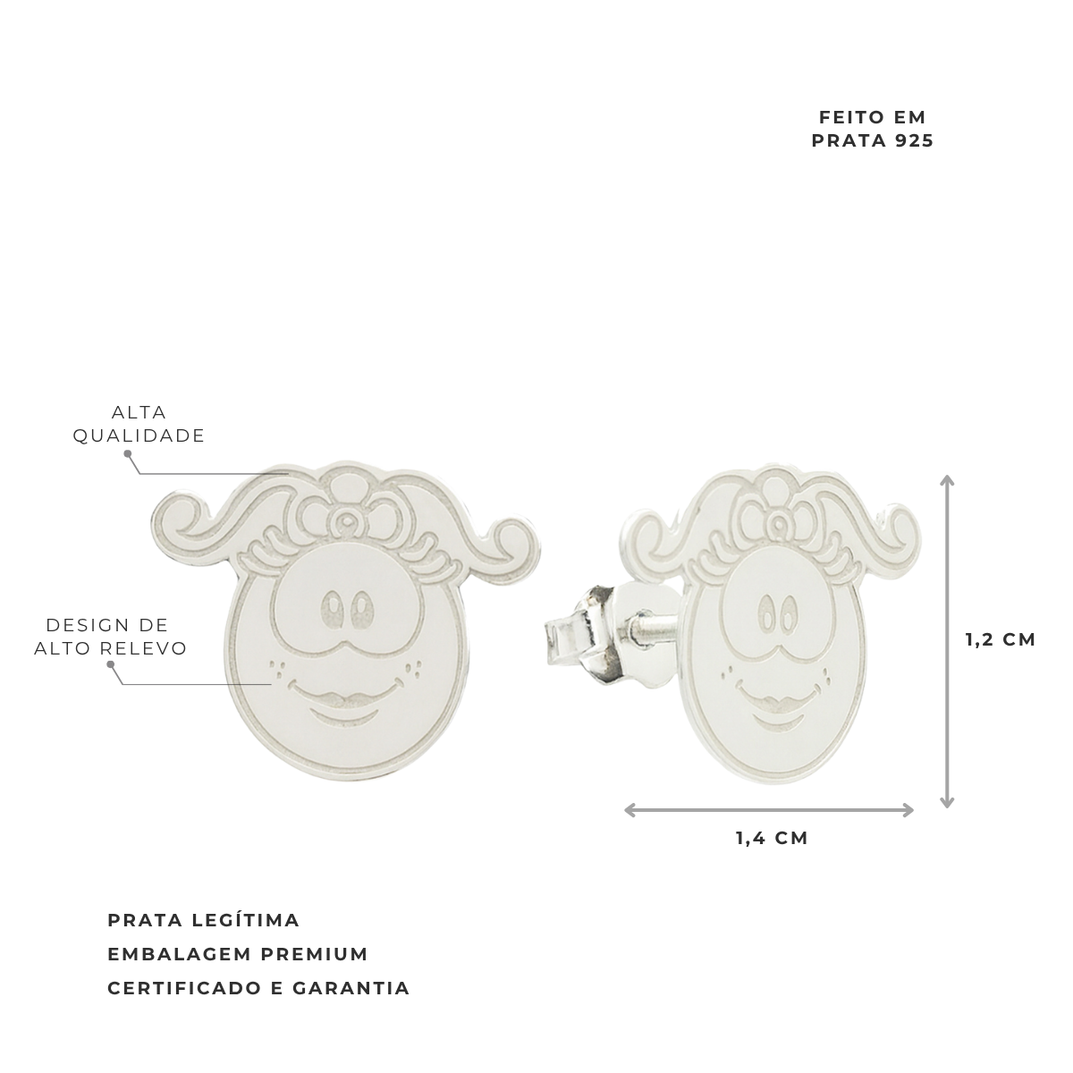 BRINCO DE PRATA FANIQUITA SORRINDO