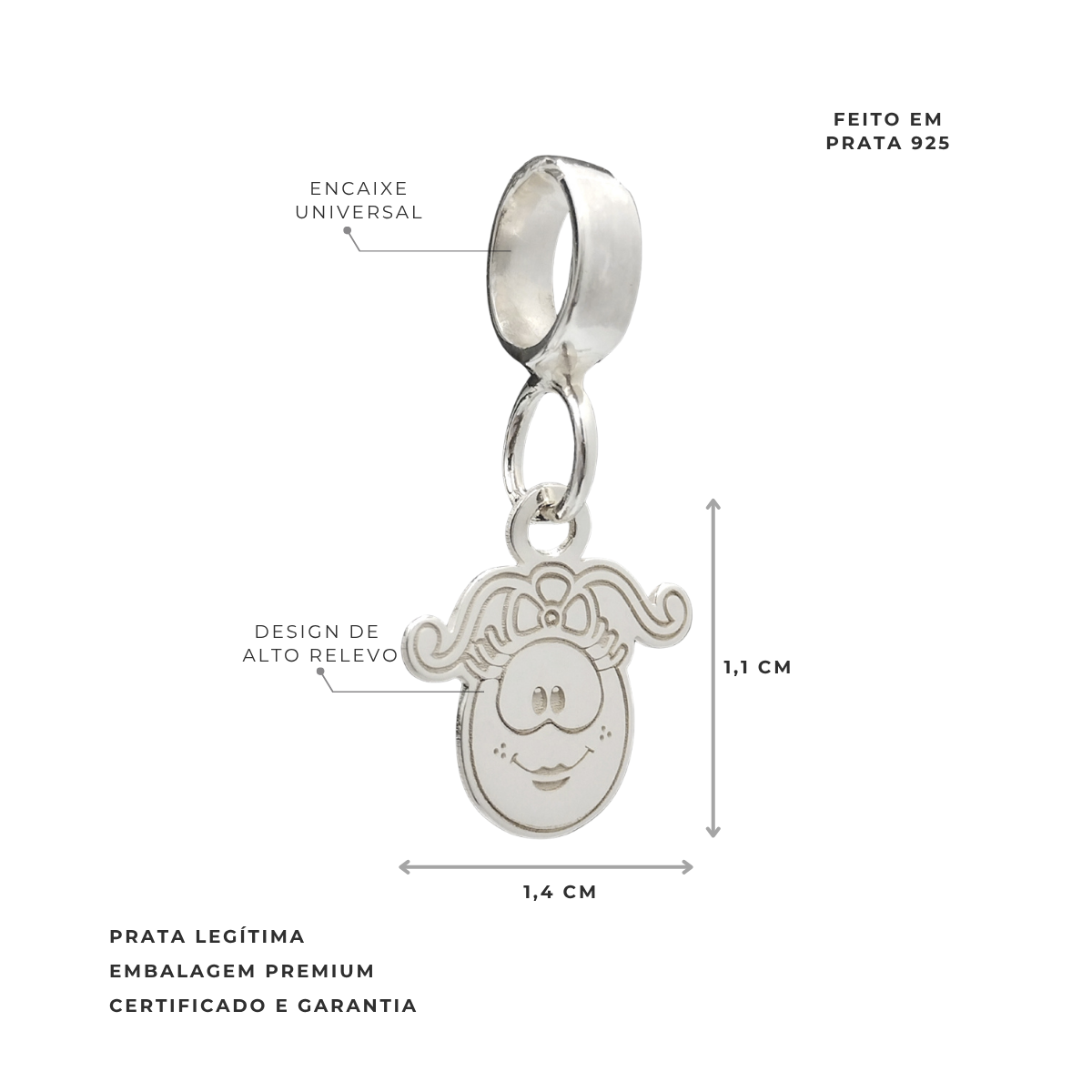 BERLOQUE DE PRATA FANIQUITA SORRINDO