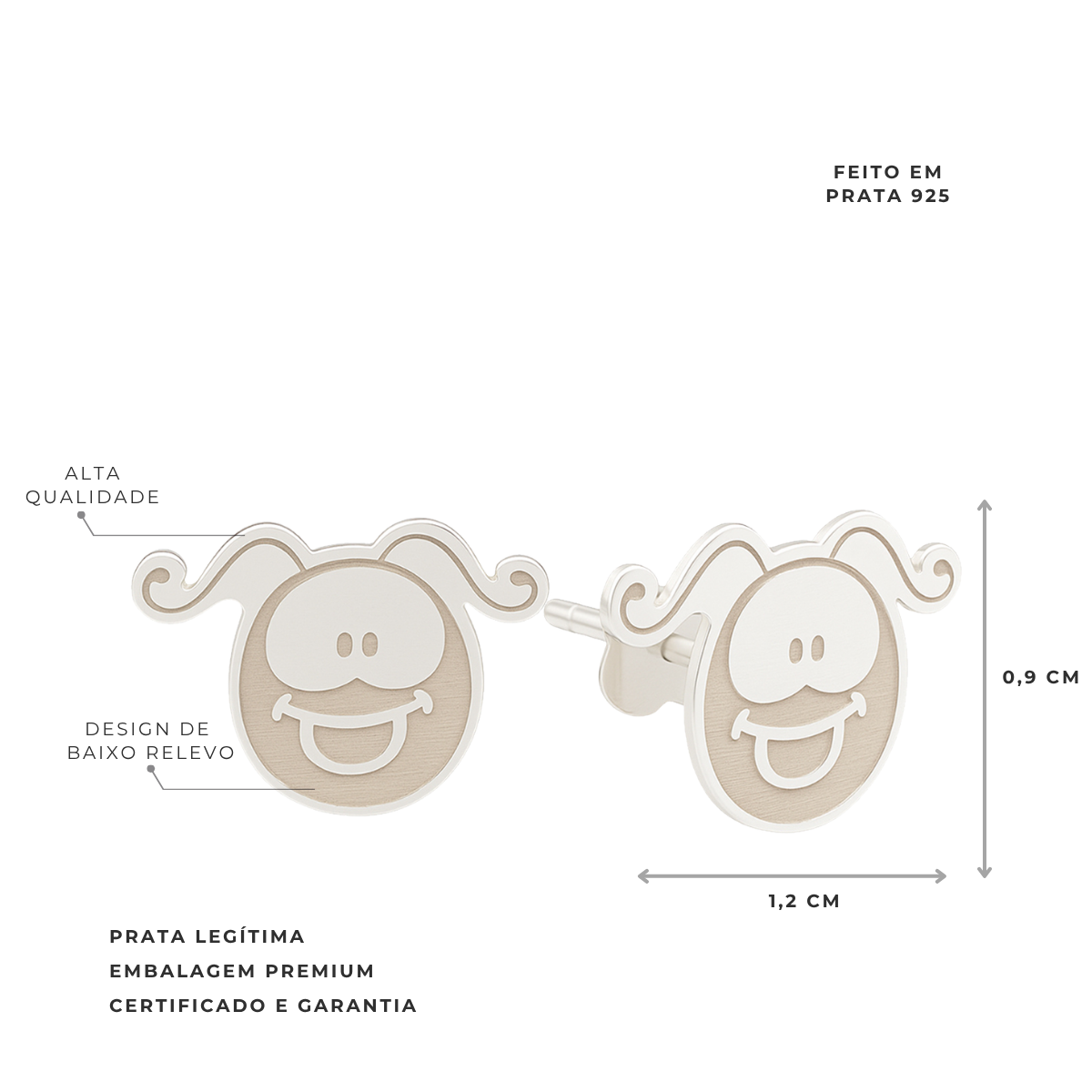 BRINCO DE PRATA SMILINGUIDO SORRINDO