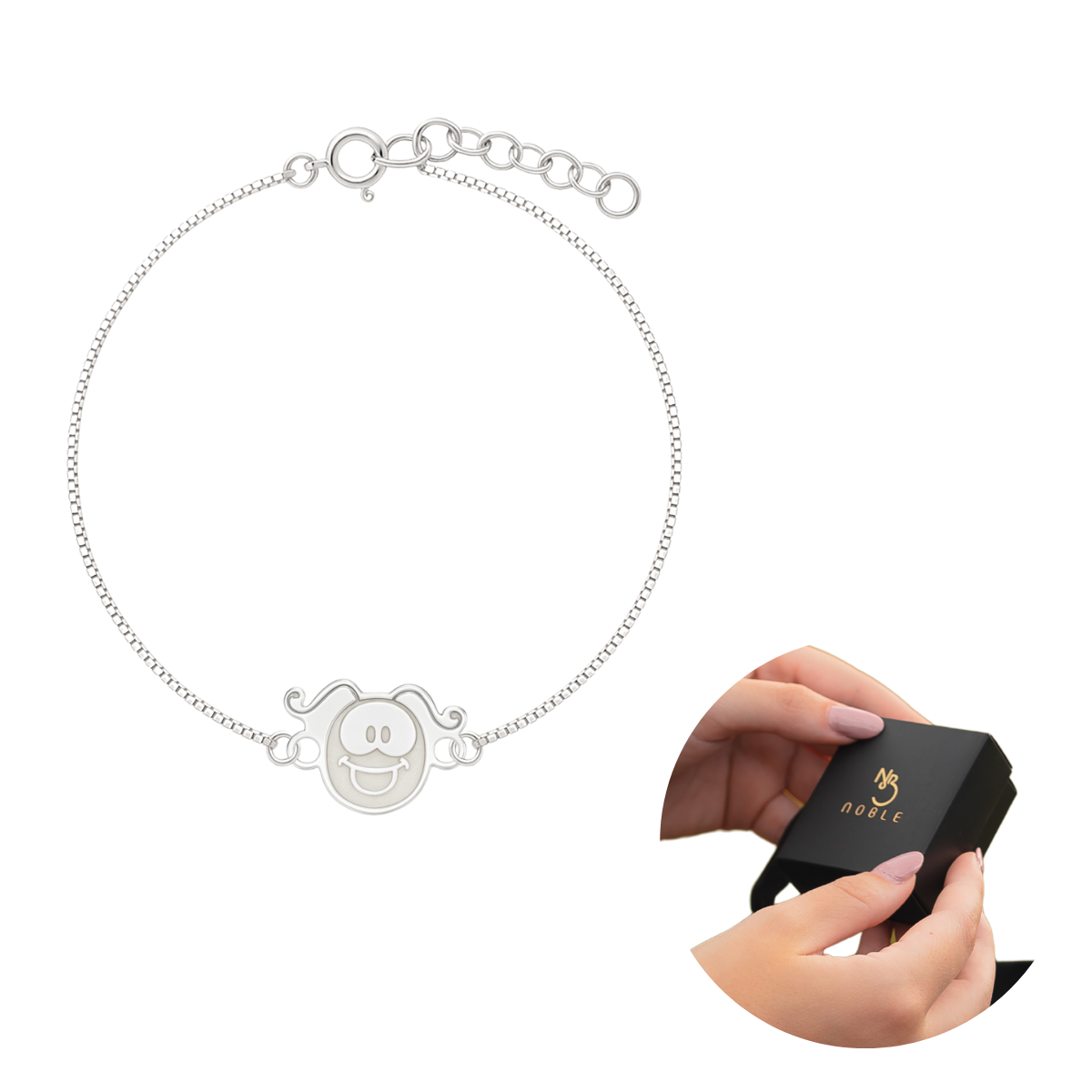 PULSEIRA DE PRATA SMILINGUIDO ROSTINHO