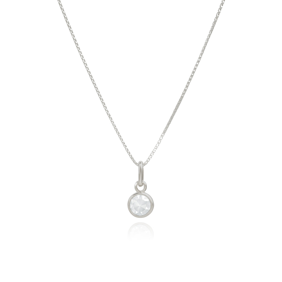 COLAR DE PRATA PONTO DE LUZ REDONDO