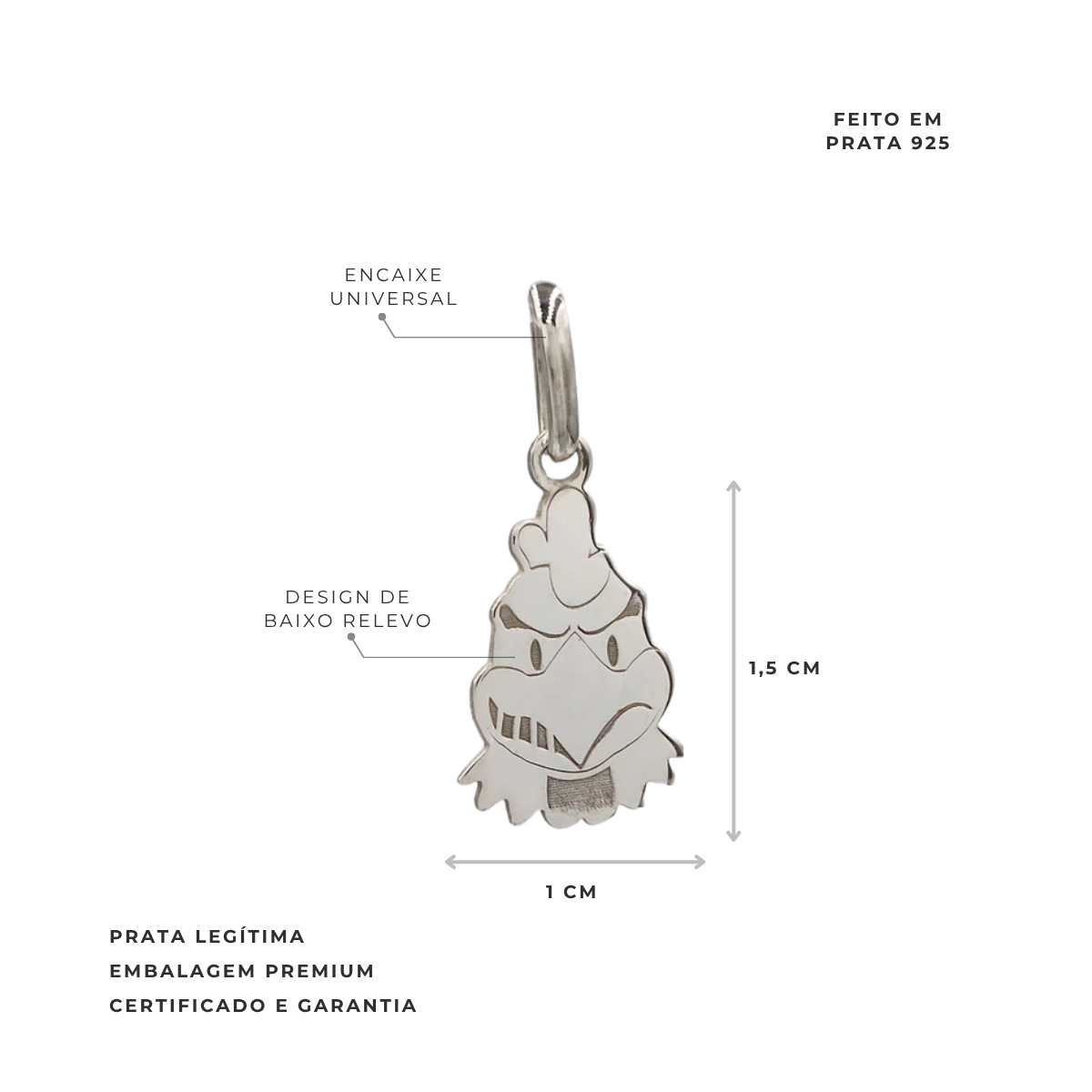 PINGENTE GALO DOIDO - 1,5CM
