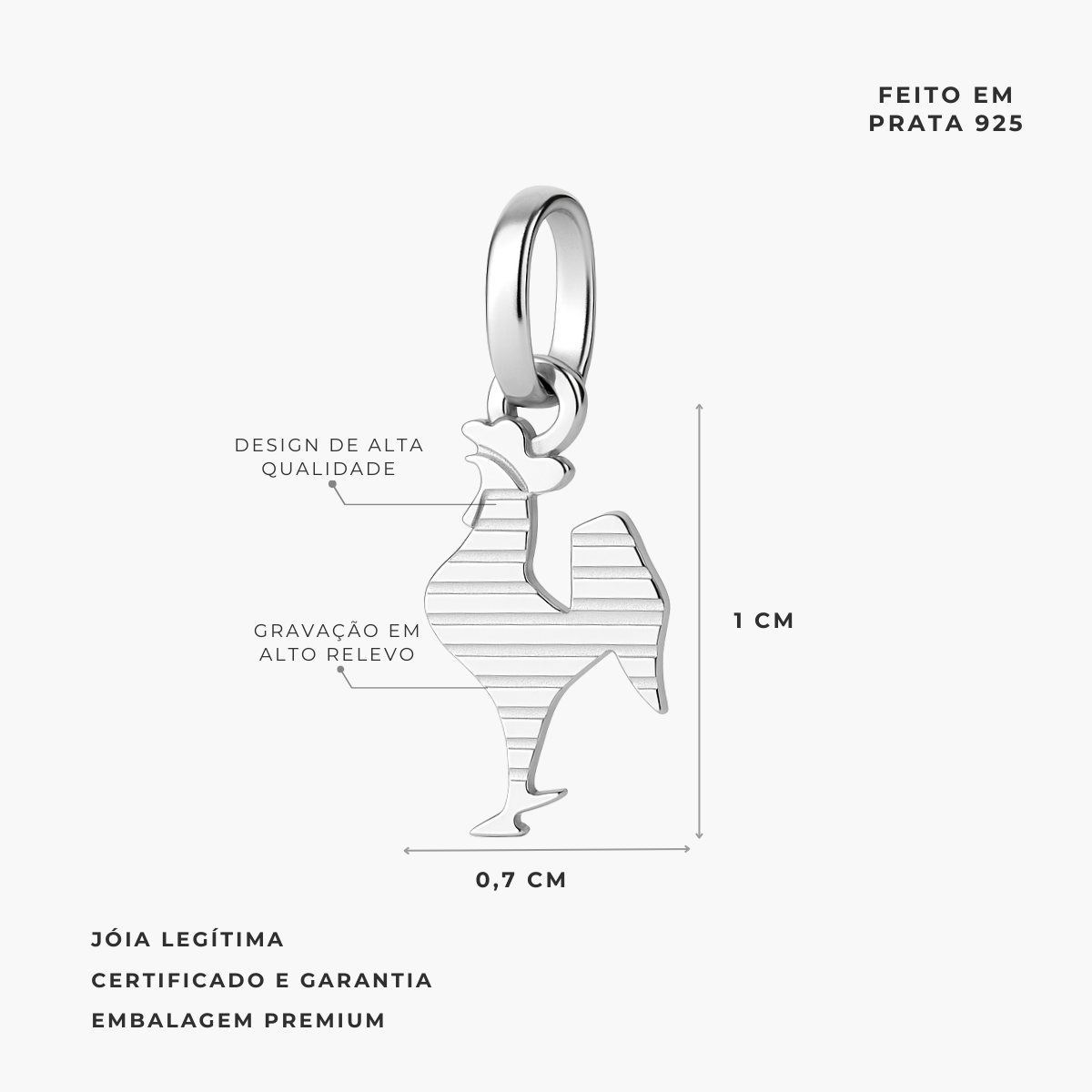 PINGENTE GALO VOLPI - 1CM