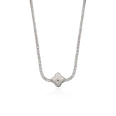 Colar Riviera Trevo Cravejado