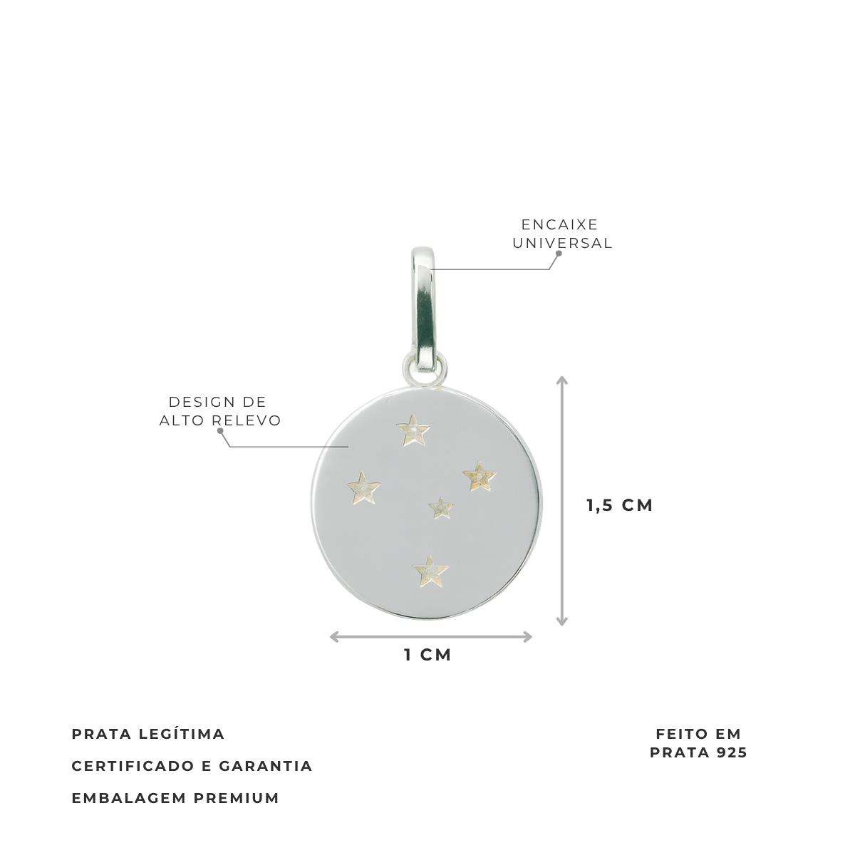 PINGENTE ESTRELAS CRUZEIRO - 1,5CM