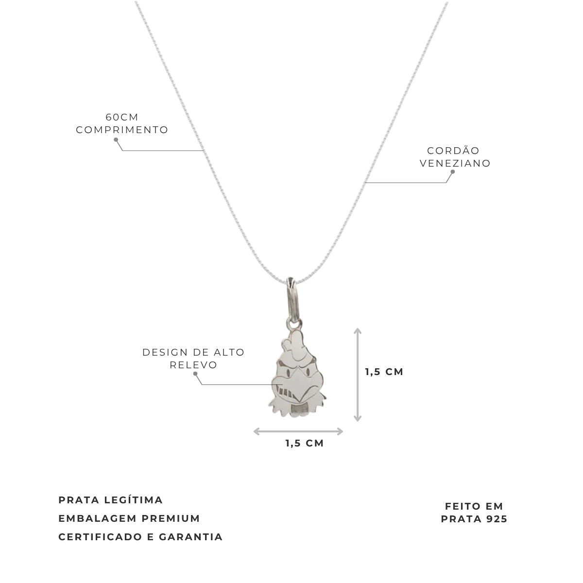 COLAR GALO DOIDO  - 1,5CM