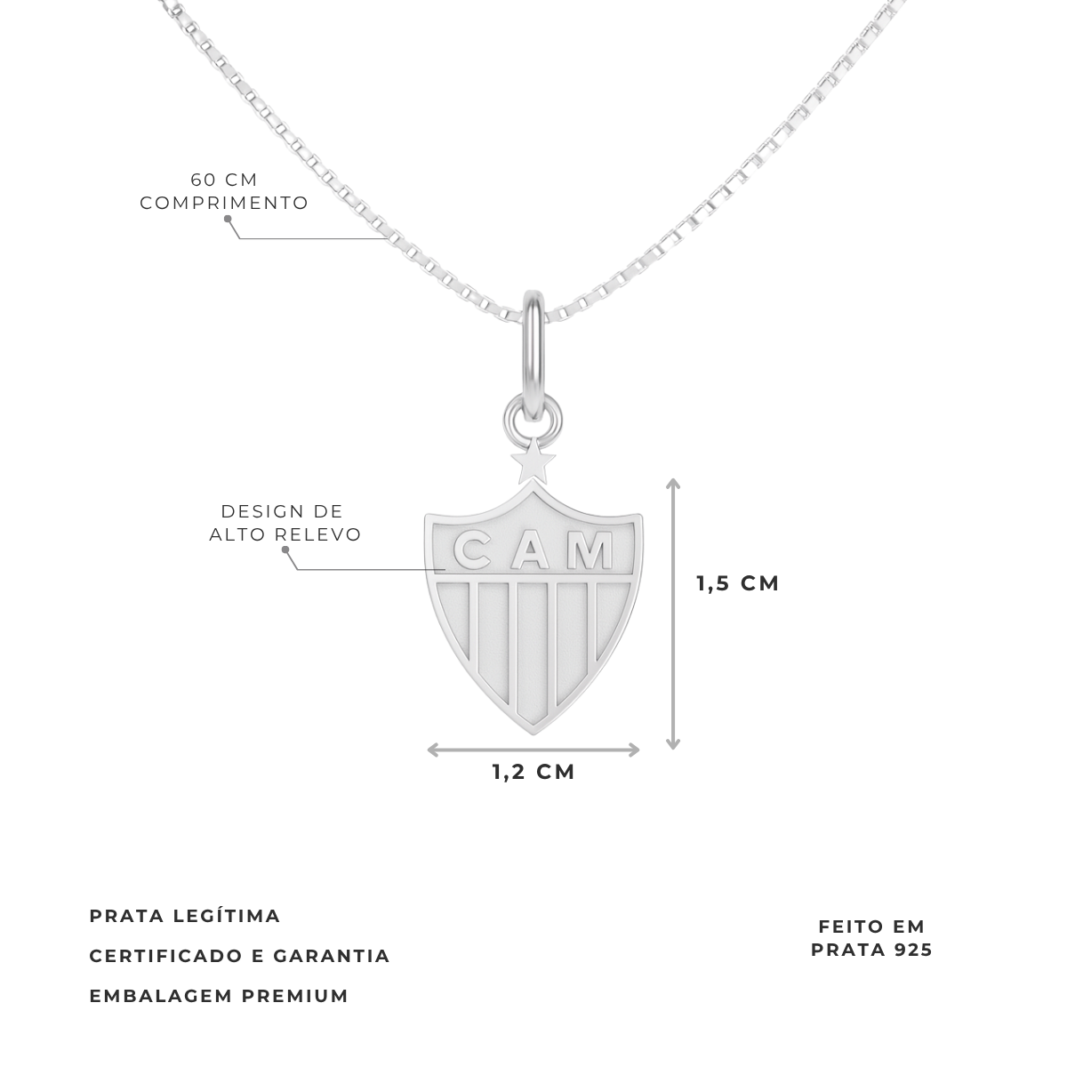 ATHLETIC PLATE SHIELD NECKLACE - 1.5CM 