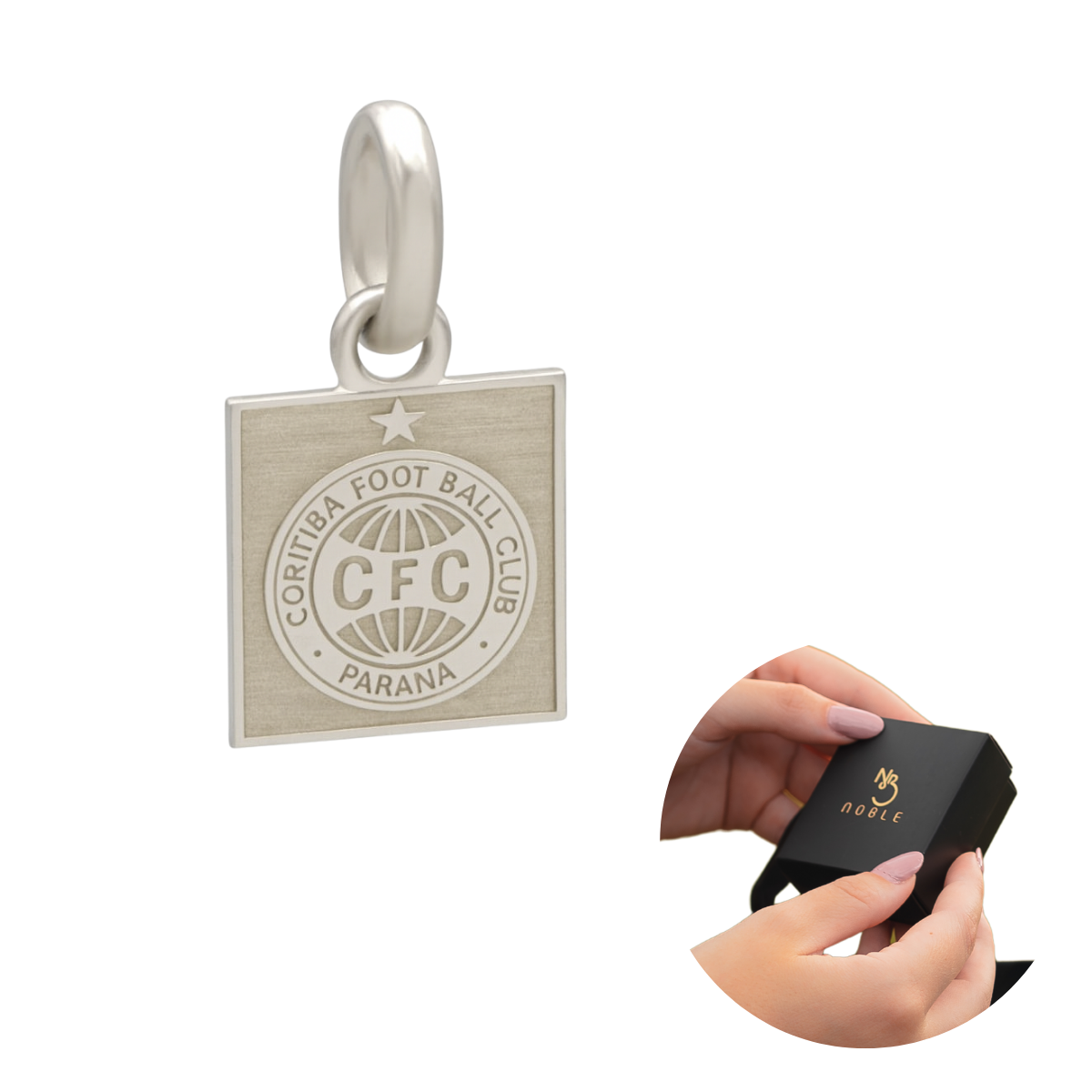 PINGENTE QUADRADO ESCUDO CORITIBA