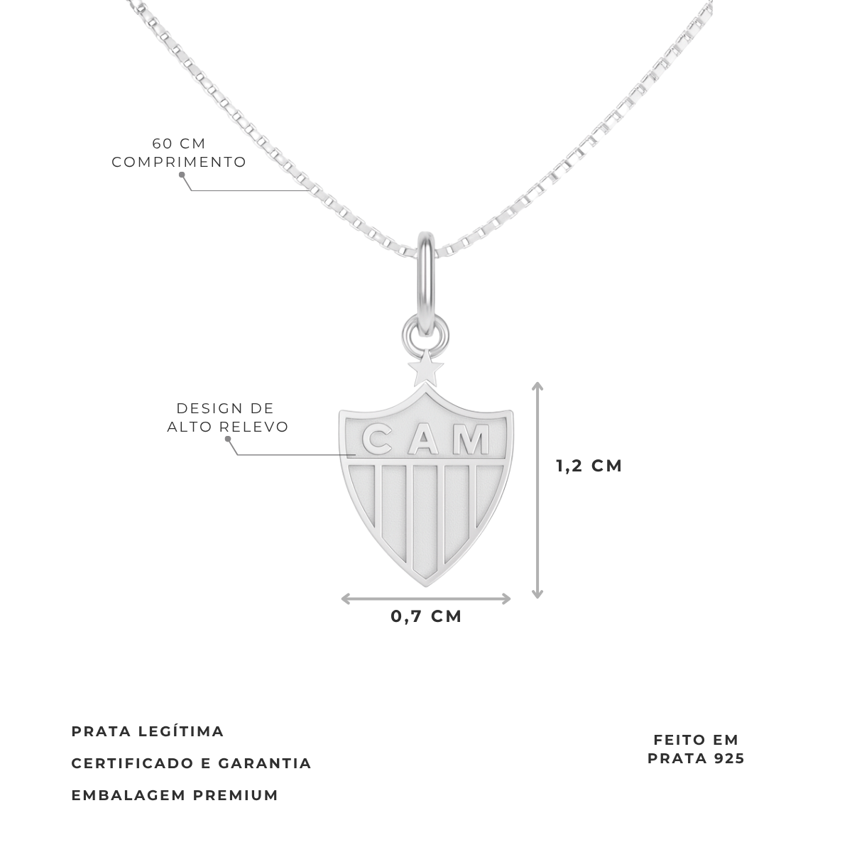 ATHLETIC PLATE SHIELD NECKLACE - 1CM 