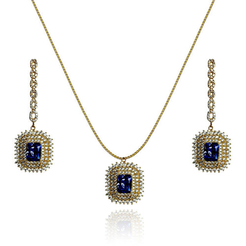 CONJUNTO BRINCO E COLAR LUXO PALITO