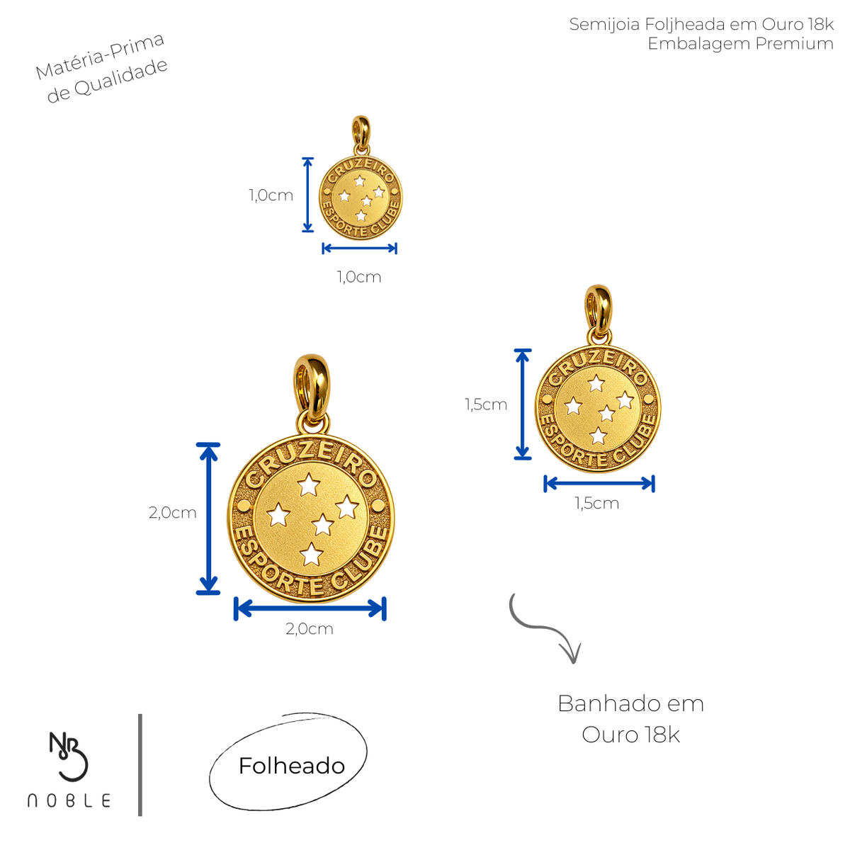 COLAR ESCUDO CRUZEIRO FOLHEADO