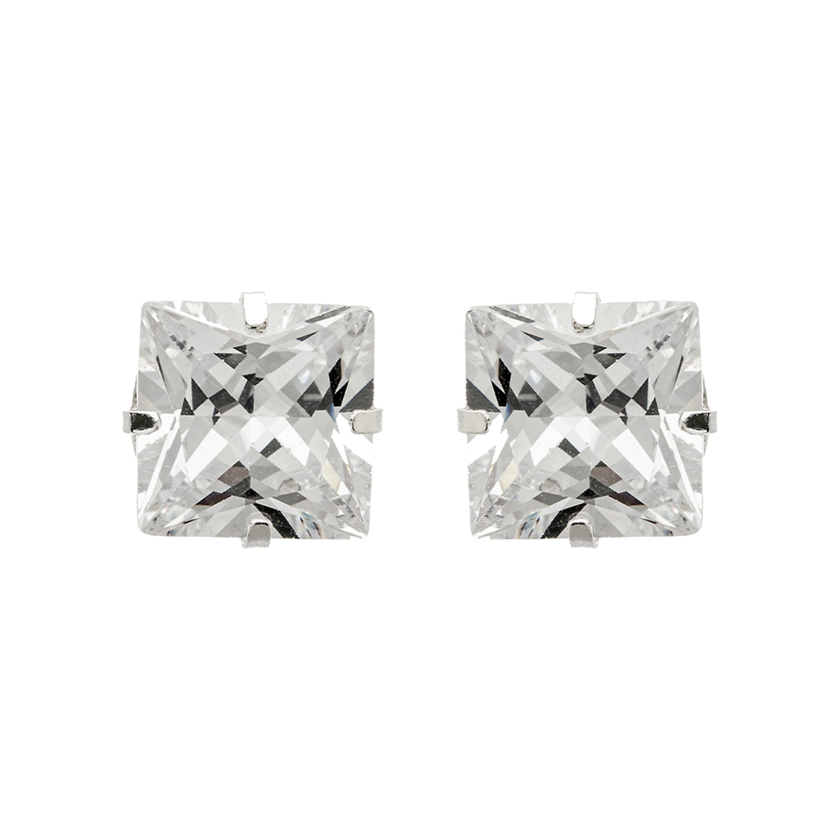 SQUARE SILVER EARRING