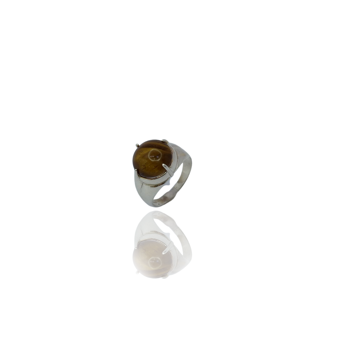 TIGER'S EYE STONE SILVER RING