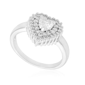 Anel Coração Cravejado Romântico