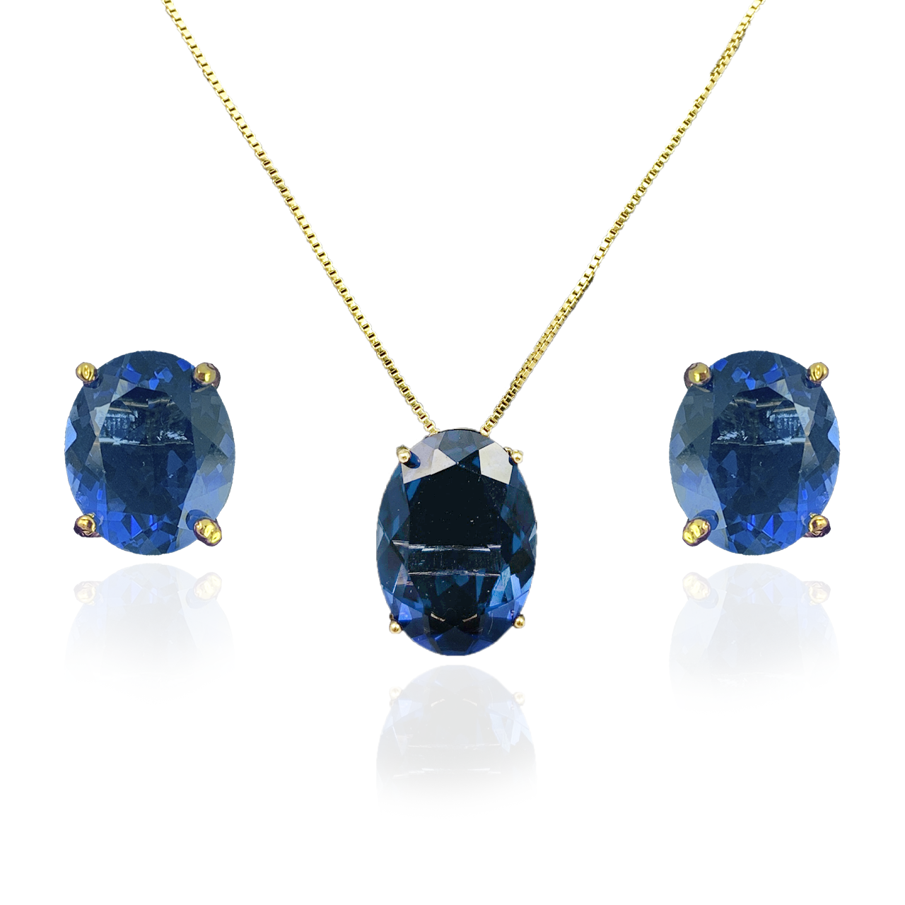 CONJUNTO DE BRINCO E COLAR CRISTAL