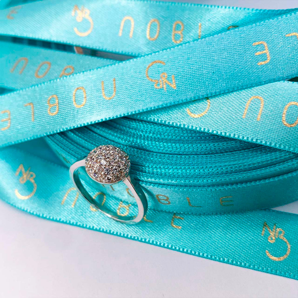 SILVER DOMED ZIRCONIA RING