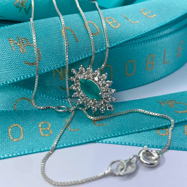 SILVER CRYSTAL LOSANGE NECKLACE