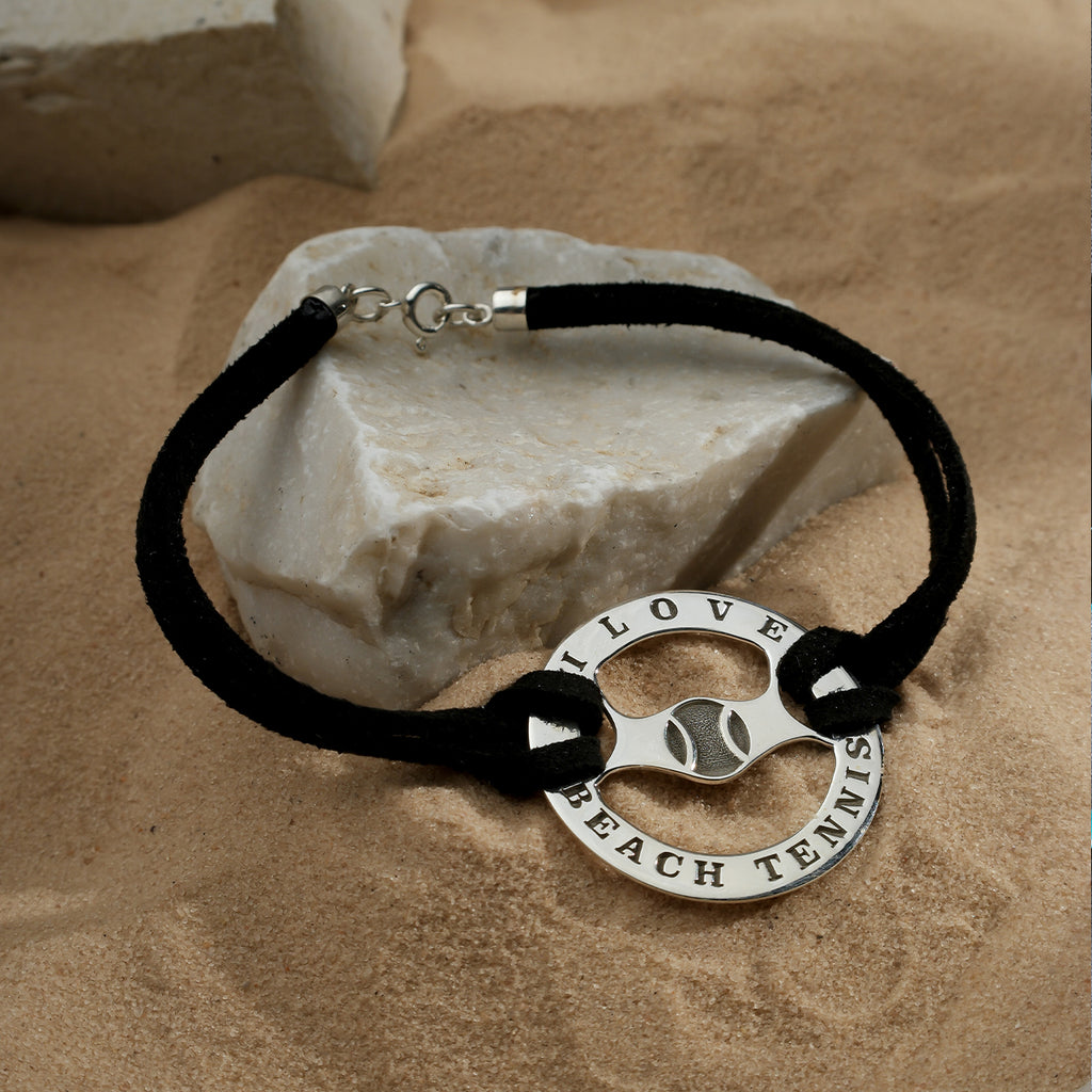 PULSEIRA DISCO GRAVADO COM COURO