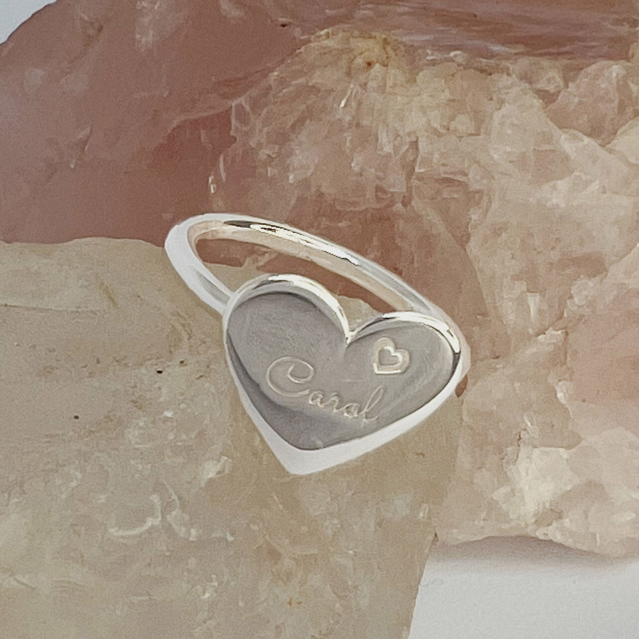 ANEL PERSONALIZADO CHAPA CORAÇÃO NOME
