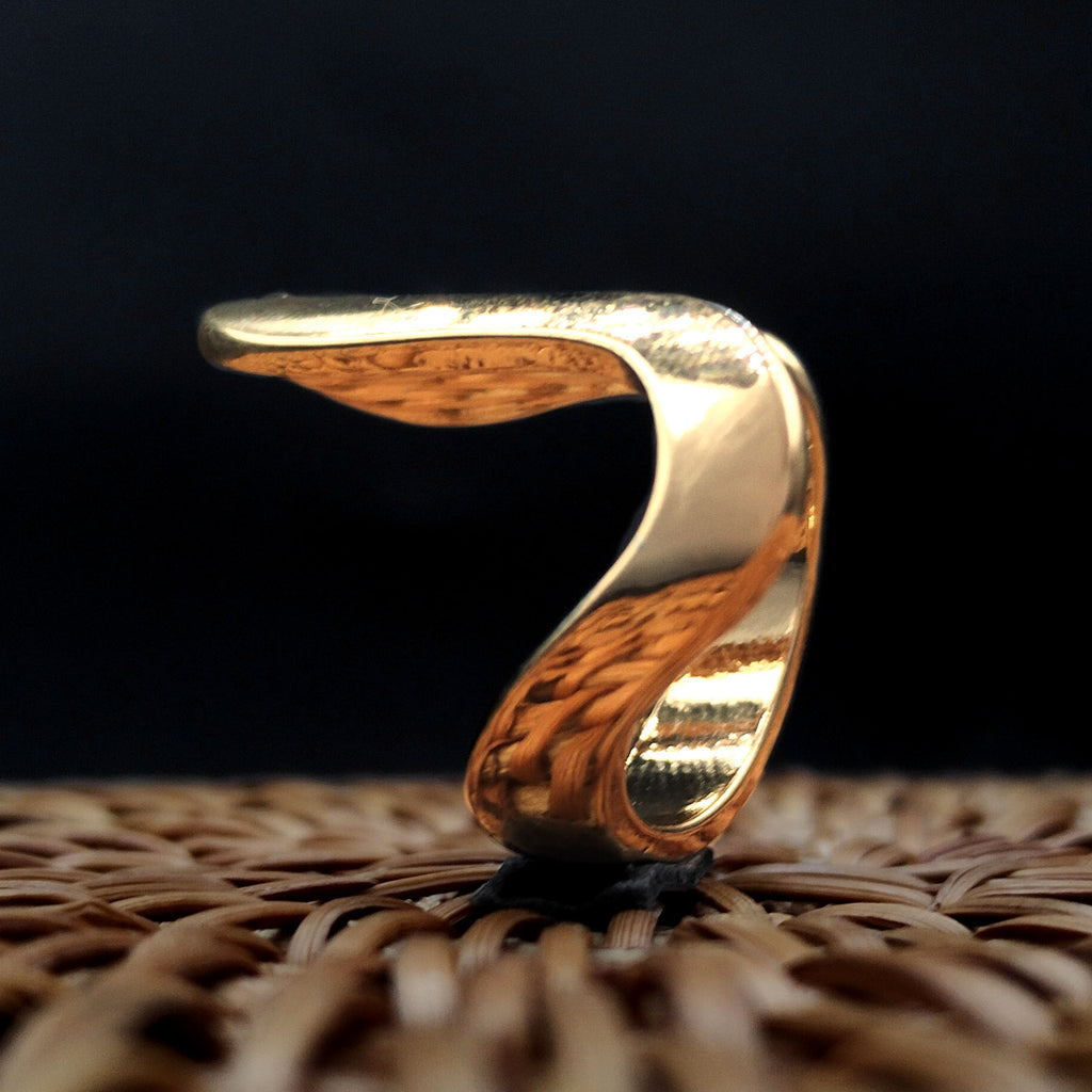 ANEL ORGANICO OVAL DOURADO