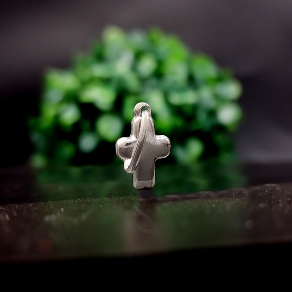 SILVER DOMBED CROSS PENDANT