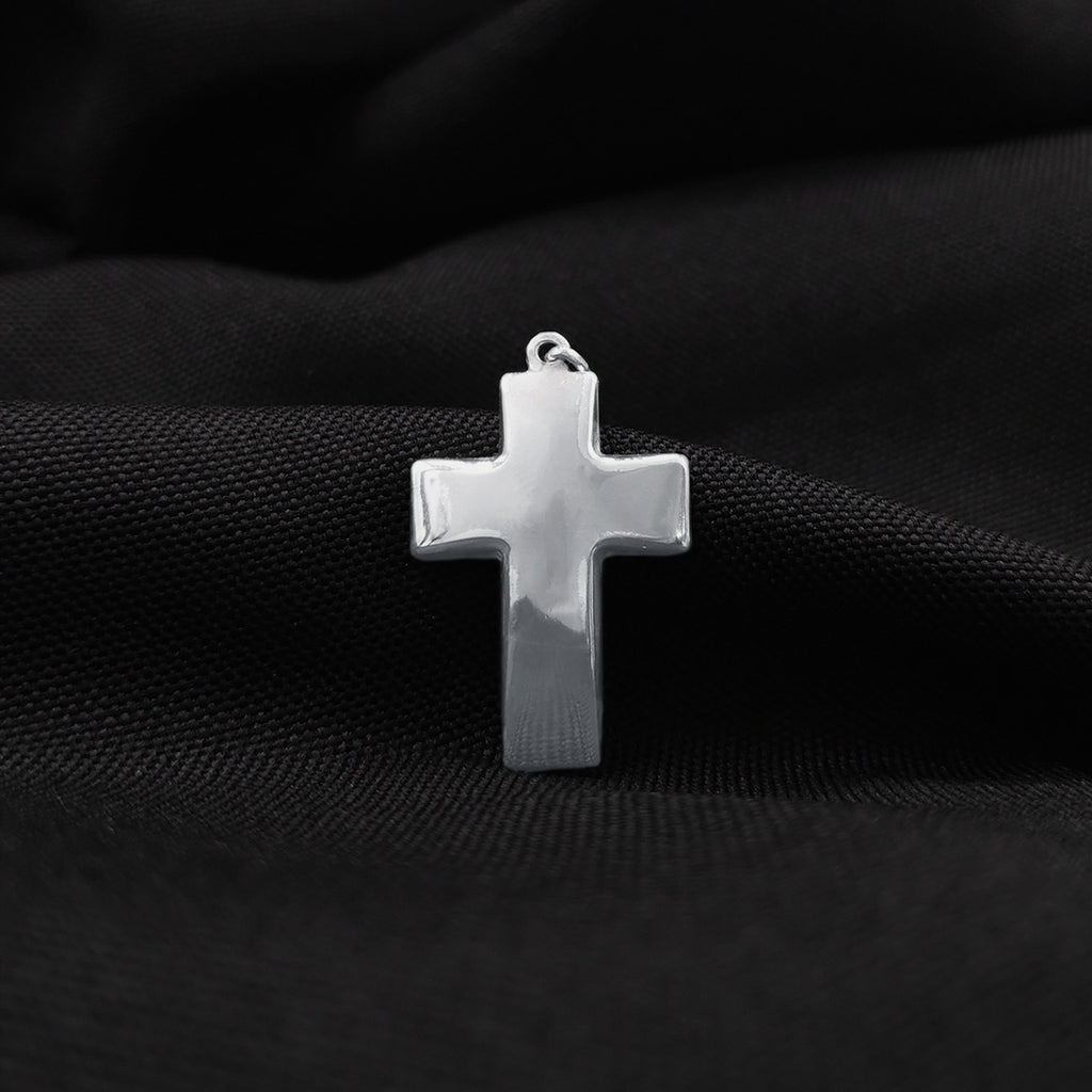 SILVER DOMBED CROSS PENDANT
