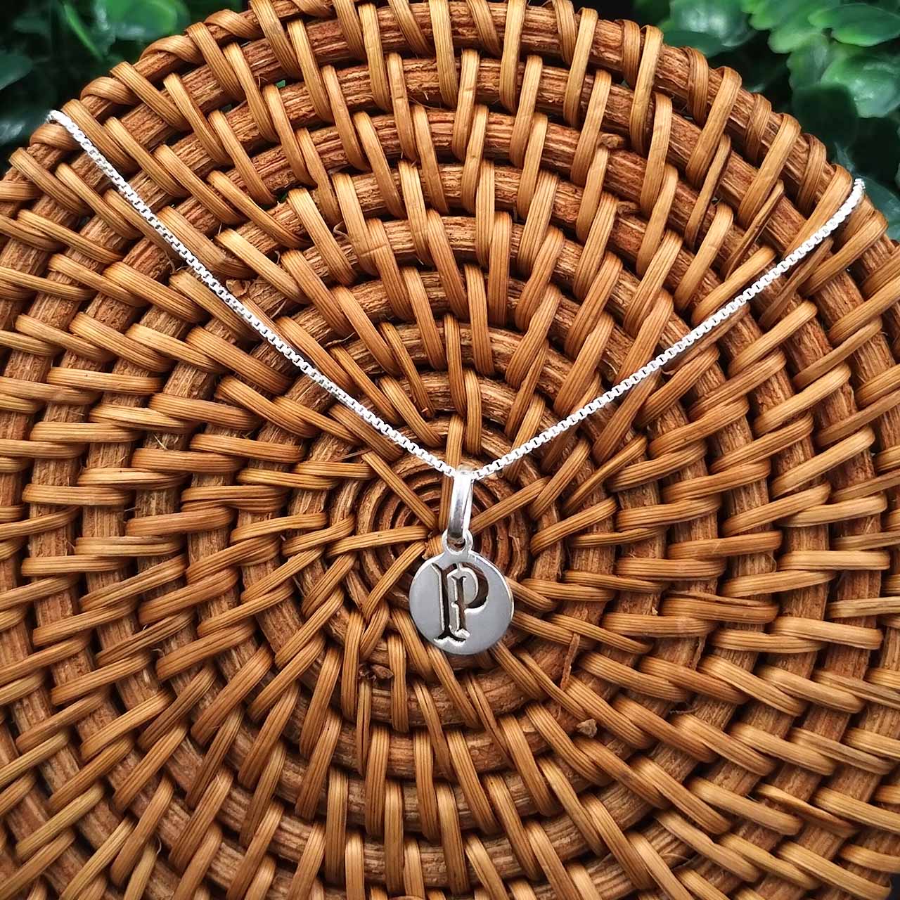 COLAR PALMEIRAS LETRA P REDONDO 50CM PRATA 925 LICENCIADO