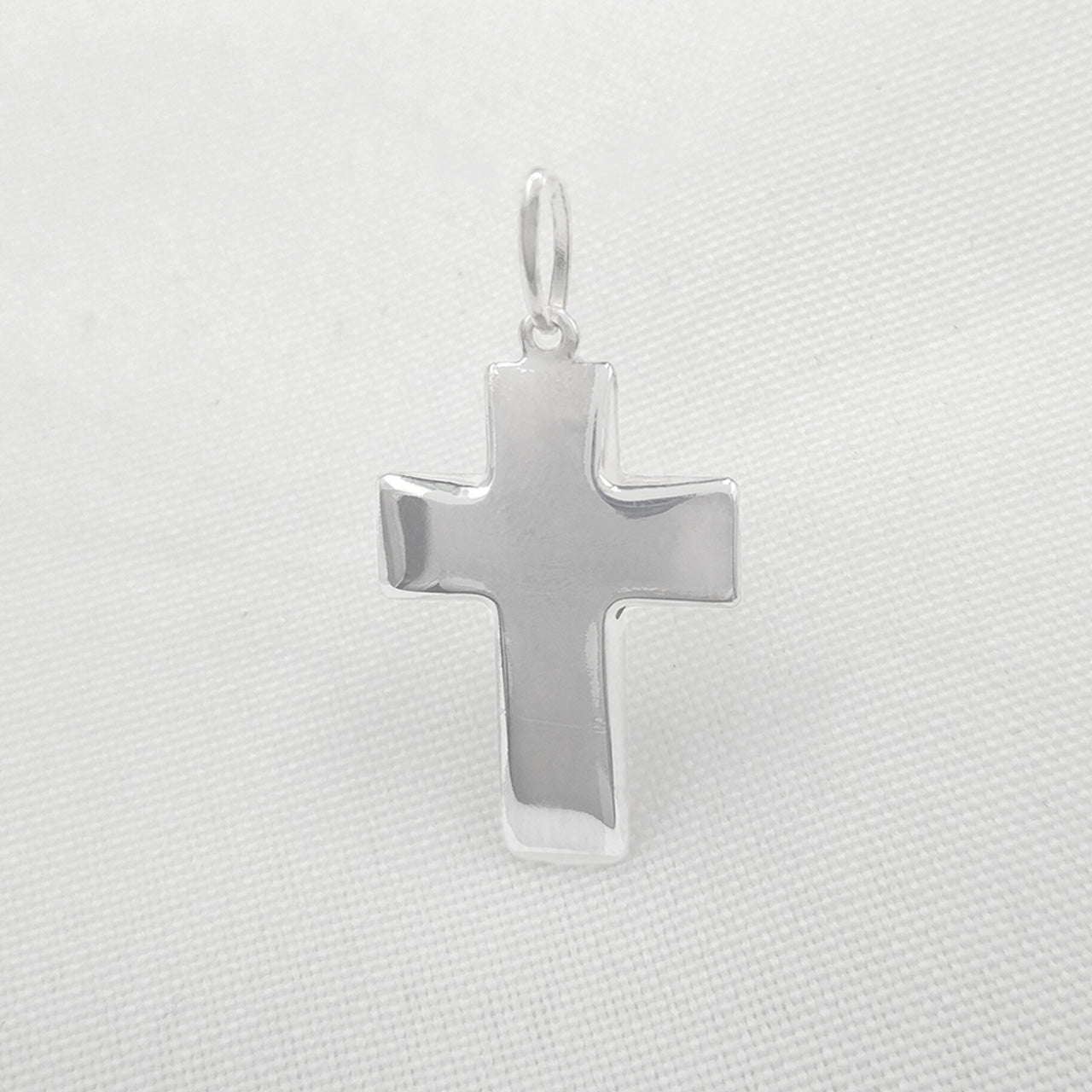 SILVER DOMBED CROSS PENDANT