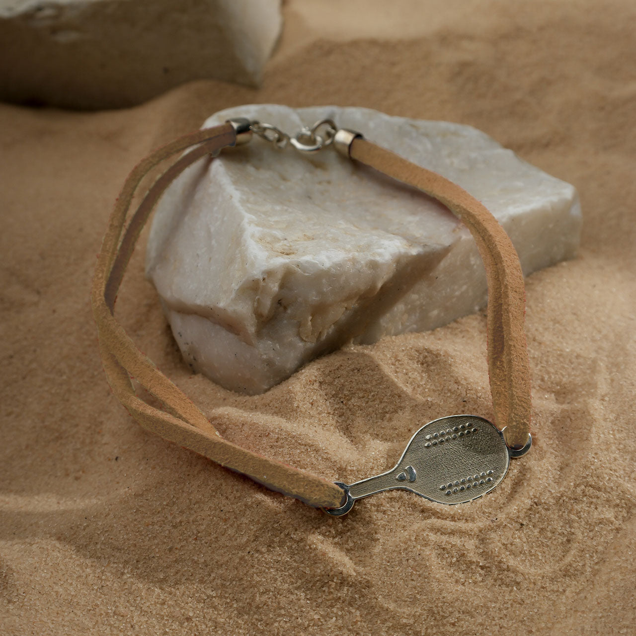 PULSEIRA RAQUETE COM COURO